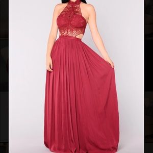Fashion Nova wine Andromeda dress